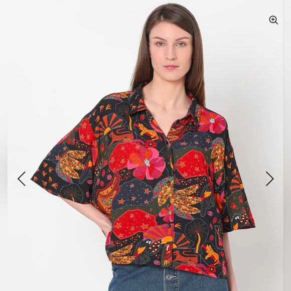 Vero Moda Multicolor‎ Floral Button Down Shirt - Picture 7 of 8